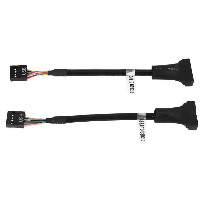 AT82-2 Pcs USB 3.0 Header To USB 2.0,USB 3.0 To USB 2.0 Motherboard Adapter Cable,19 Pin USB3.0 Male To 9 Pin USB2.0 Female