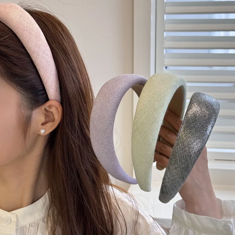1-teilige Damen-Haarbänder, glänzend, einfarbig, süß, trendig, modisch, vielseitig, Haarbänder, elegant, sanft, Haarschmuck für Mädchen