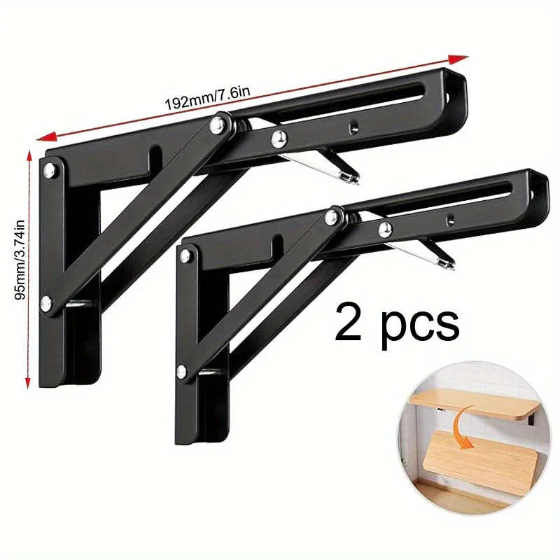 

Складные кронштейны для полки, настенное крепление «сделай сам», складные фиксированные петли для полки, верстаки для стола, для дома на открытом воздухе, гаража, 2 шт.