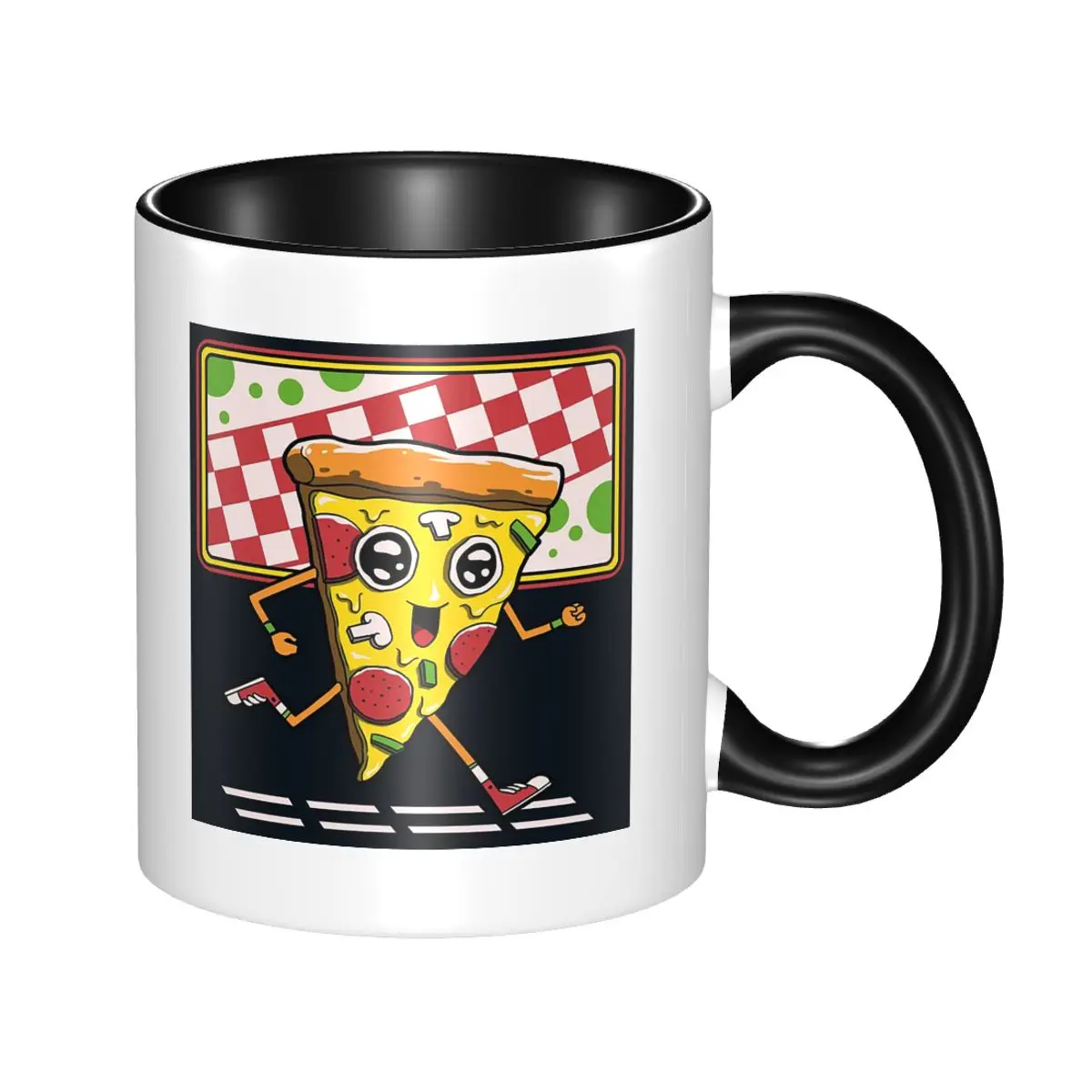 Pizza Run Pizza Slice Mug Funny Ceramic Coffee Cups Tea Mugs Milk Cup Drinkware Gifts for Friends