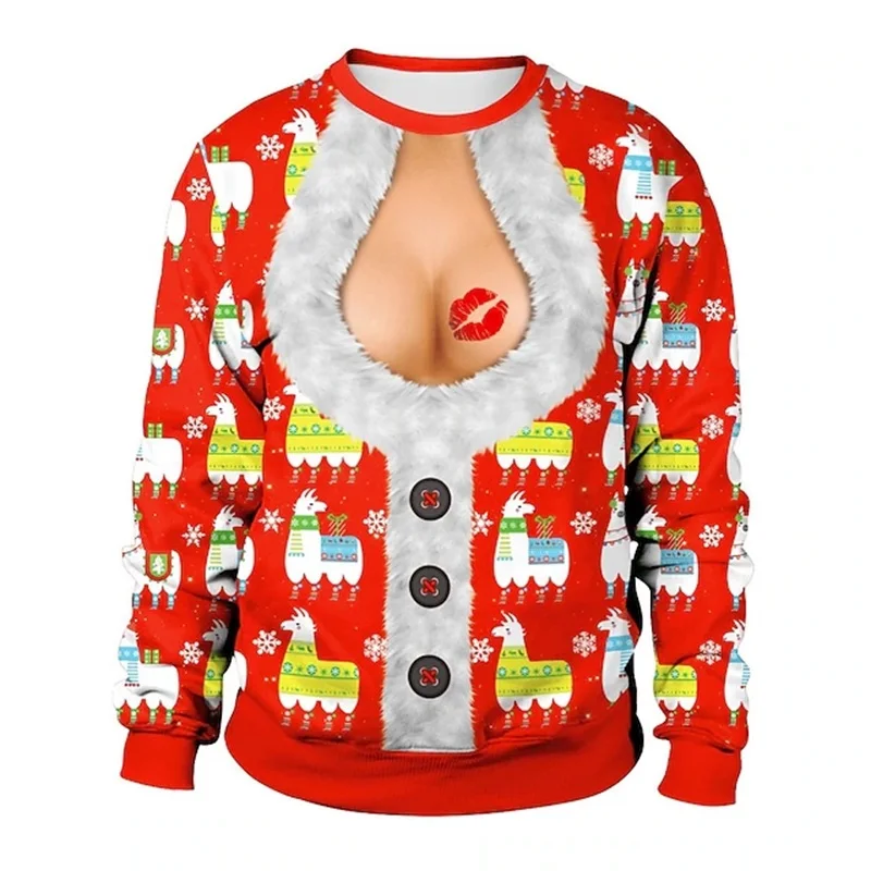 3D Print Funny Christmas Graphic Hoodie For Men New In Sexy Girls Pullovers Sweatshirts Clothes Men Women Plus Size Hoodies