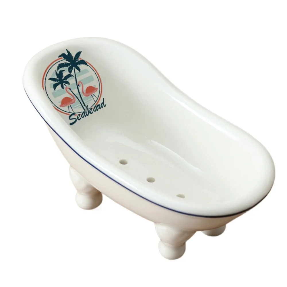 Creative Soap Box Drain High Foot Toilet Sink Ceramic Soap Rack Bathroom Soap Box