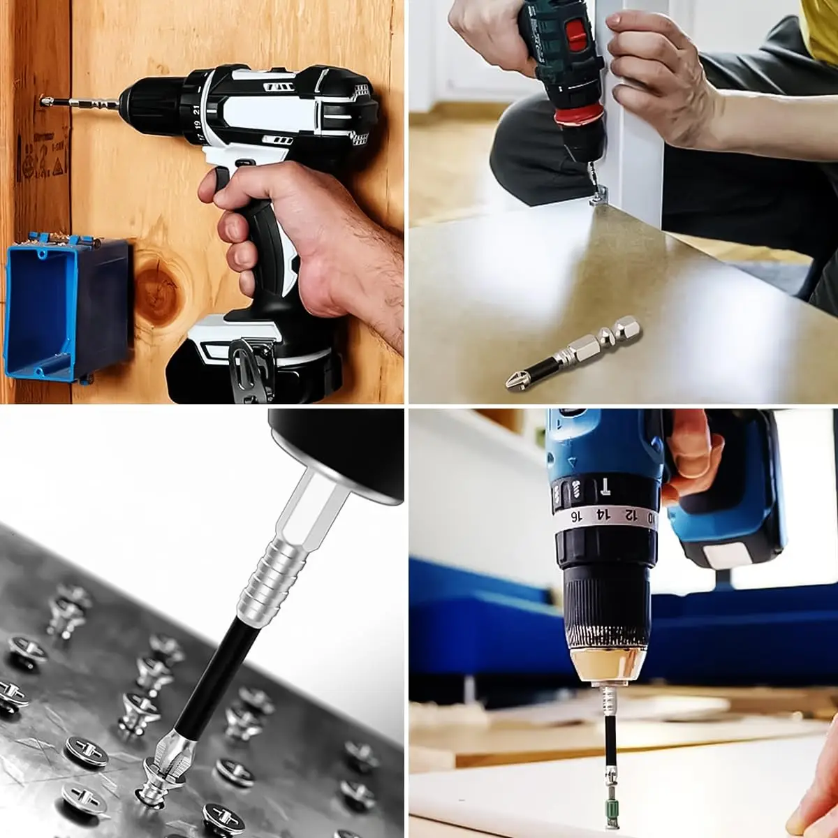 K5 تأثير مقاومة عدم الانزلاق بت سبائك الصلب قوي المغناطيسي عبر رئيس المفكات الكهربائية صلابة عالية لقمة ثقب مجموعة #6