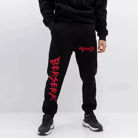 Mens Casual Anime Berserk Pants Autumn Fleece Sweatpants Men Running Jogger Sports Gym Trousers Fashion Workout Men Long Pants