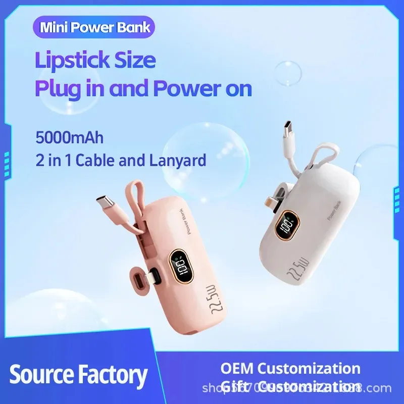 

30000mAh Wireless Power Bank Mini Capsule Capsule Fast Charging Mobile Power Supply Emergency External Battery For Type-c iPhone