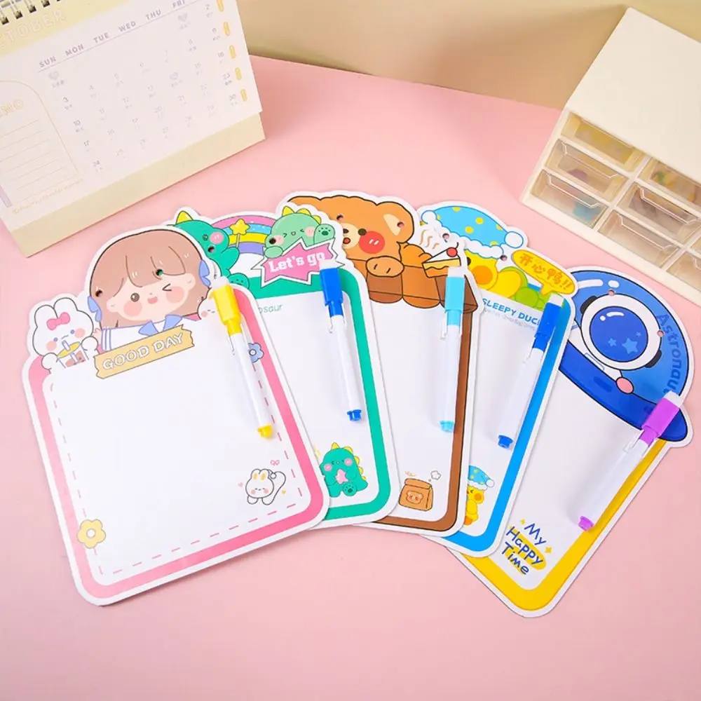 Portable Cute Erasable Whiteboard Creative Suspendable Drawing Board Reusable Cartoon Animal Shape Whiteboard Notebook Children