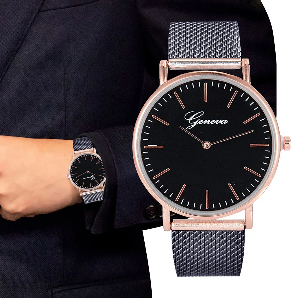 Men Luxury Stainless Steel Quartz Sport Plastic Band Wrist Watch
