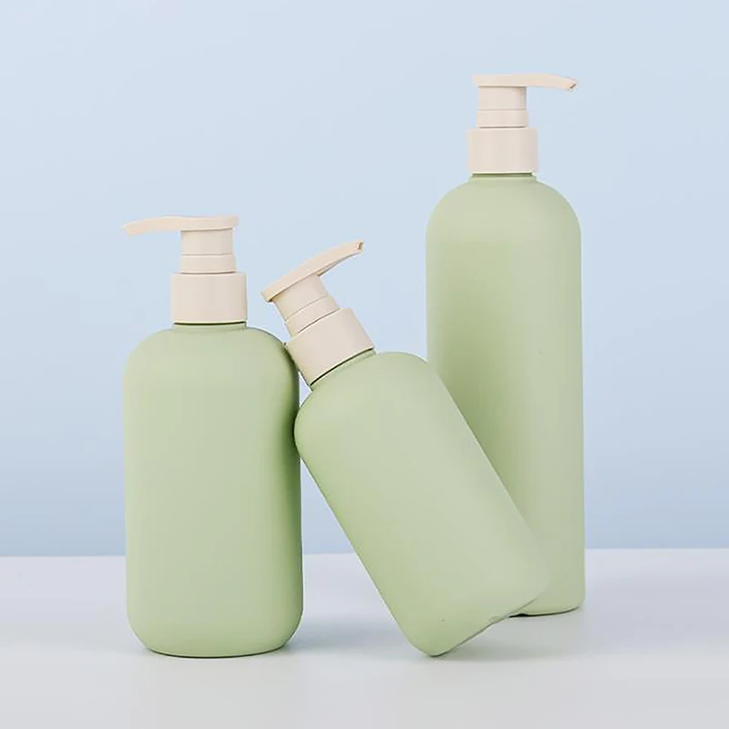 Green Refillable Foaming Soap Dispenser Portable Rustproof Plastic Shampoo Shower Round Gel Bottles Kitchen Bathroom Accessories