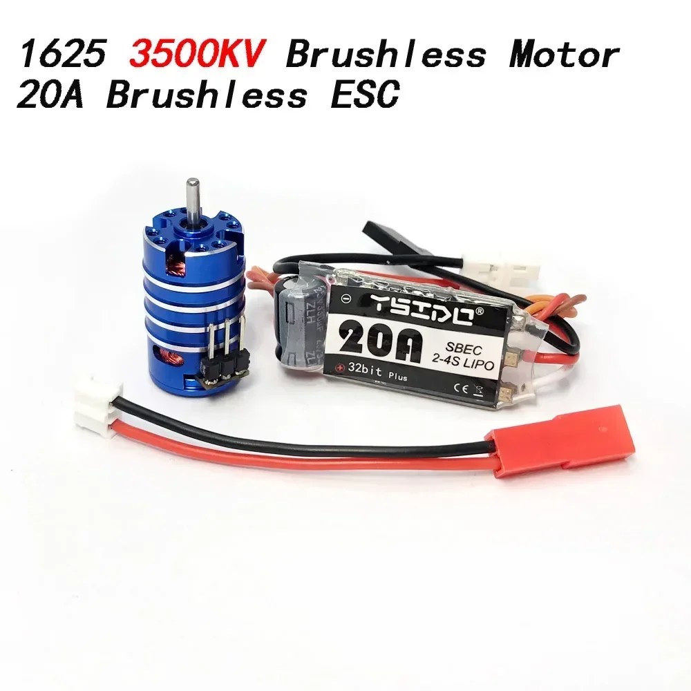 YSIDO 1625 3500KV 6000KV 7500KV 11000KV Brushless Motor w/20A ESC Combo for Wltoys Trxs RC 1/24 1/28 mini Car Vehicles Model