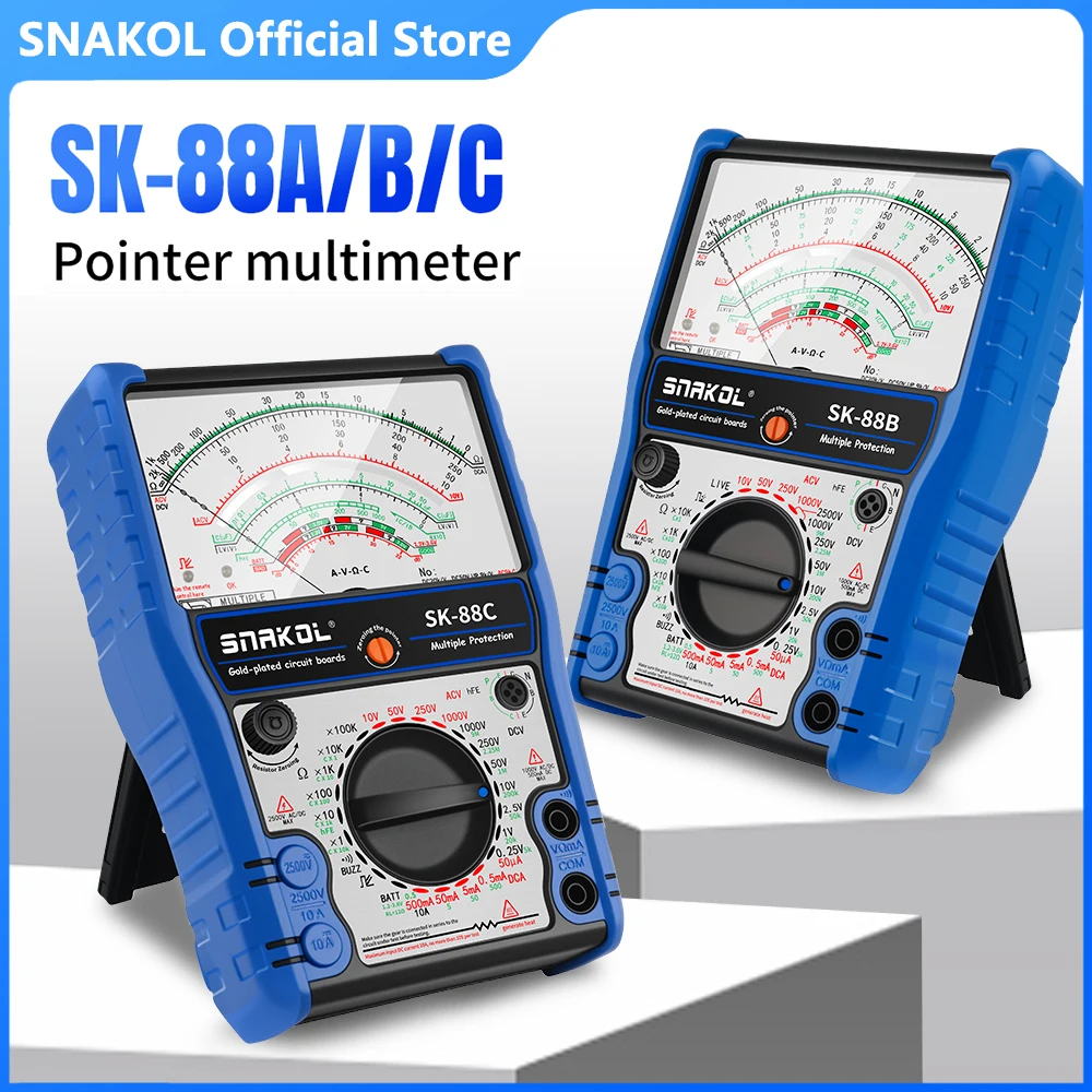 Pointer Multimeter Analog Multimetro DC 10A Current 2500V Voltage  Resistor Professional Multi Tester With Protective Coat
