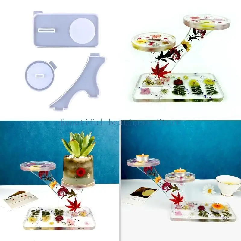 U4LF Tree-shaped Shelf Flower Pot Holder Mold Candle Holder Stand Silicone Mold Suitable for Resin Diy Crafts Jewelry Making