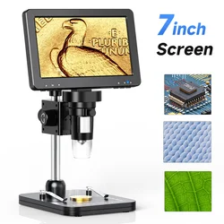 Hayve 7inch Digital Microscope 1200X Coin Microscope with 8 LEDs Soldering Microscope for Electronics,PCB, Repair, PC View