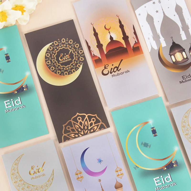 Porte-cartes cadeaux Eid Mubarak, 6 pièces, décoration du Ramadan Mubarak, fournitures d\'invitation musulmane islamique Eid al-fitr 2023