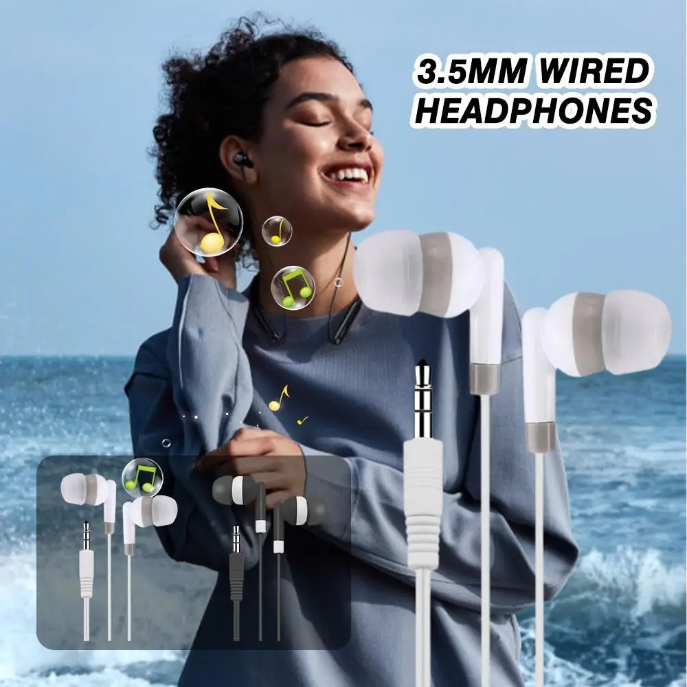 1 Pcs 3.5mm In Ear Type Wired Headphones Colorful In Ear Wired Music 3.5mm Earphones Mobile Tablet MP3/MP4 Universal Earplugs