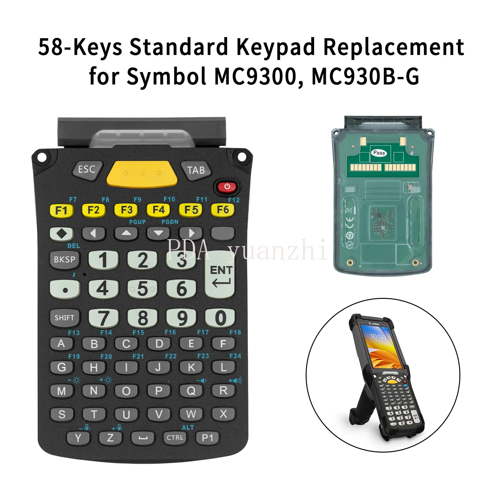 

KYPD-MC9353ANR-01 for Symbol Zebra MC9300 MC930B-G Mobile Terminal 58-Keys Standard Keypad