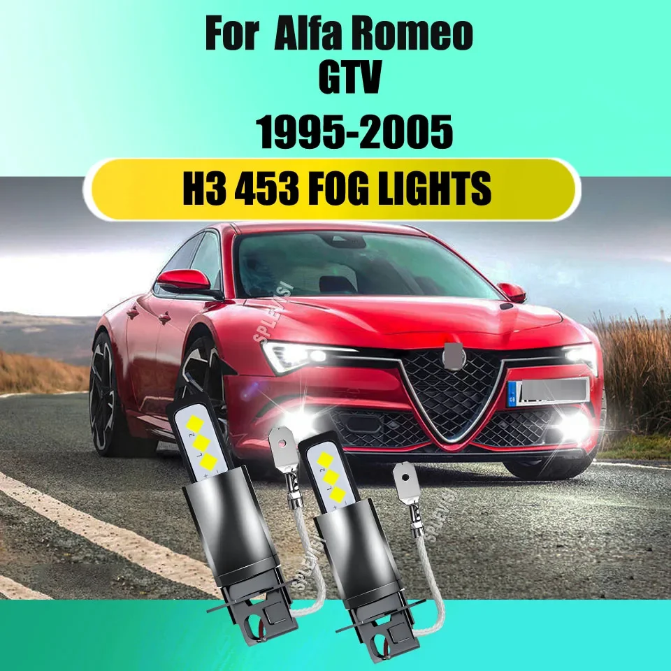 H3 Led Bulb Fog Light Bulbs 250% High Bright For Alfa Romeo GTV 1995 1996 1997 1998 1999 2000 2001 2002 2003 2004 2005