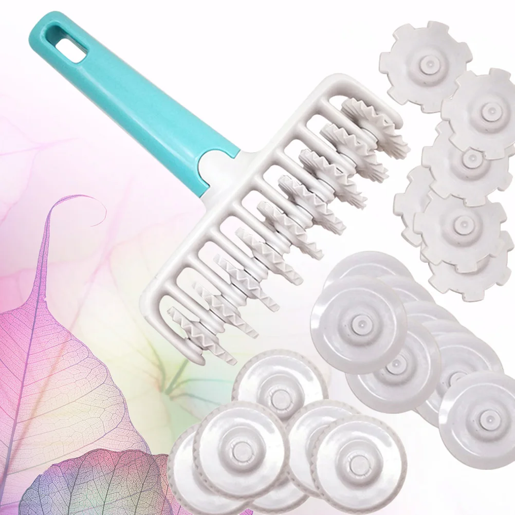 

37Pcs Manual Roller Noodle Maker Spaghetti Cookie Dough Roller Tool for Cooking Baking (White + Blue)