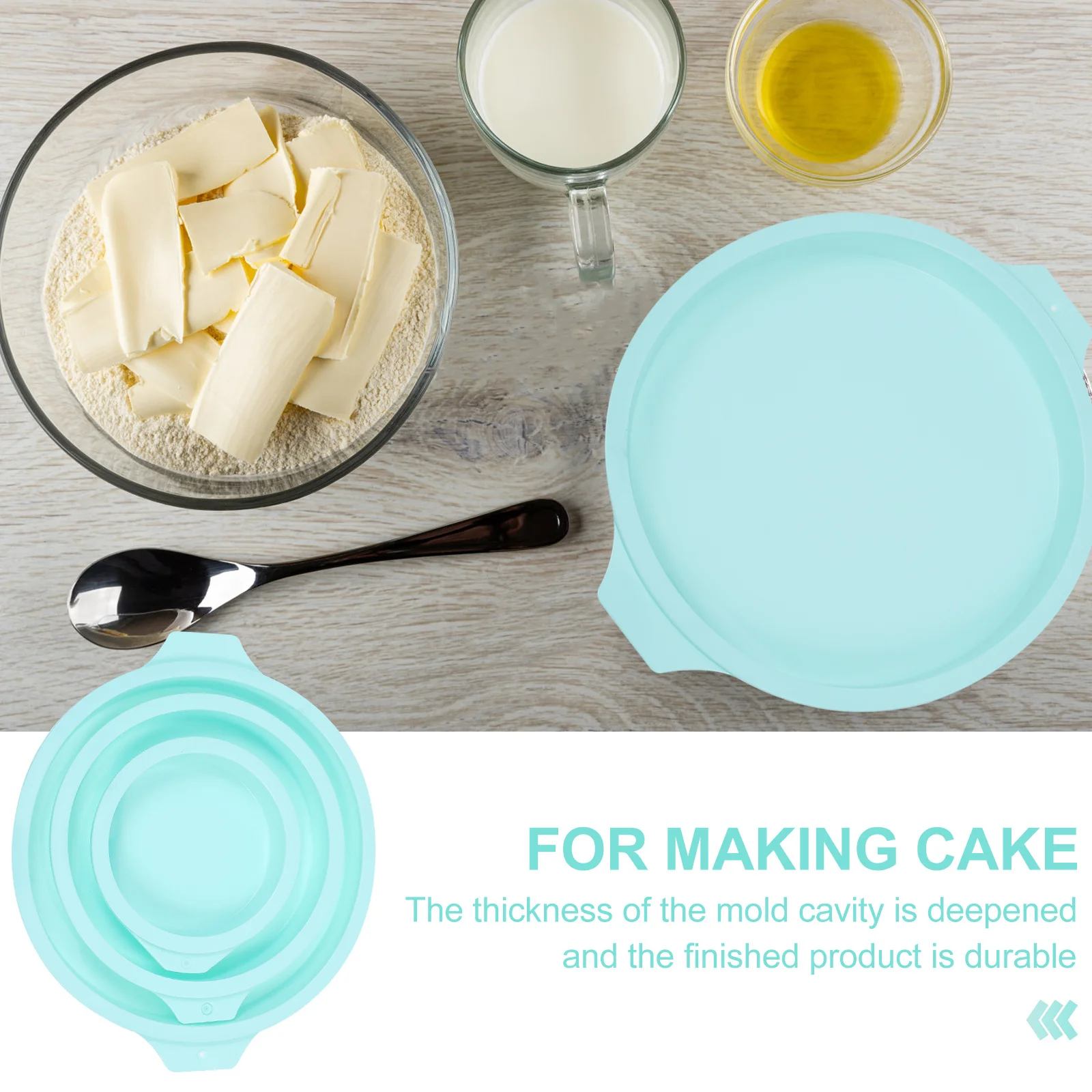 

3Pcs Mousse Layered Silicone Molds Round Cake Pans Easy Clean Nonstick DIY Cookie Molds Kitchen Baking Tools Silicone Bakeware