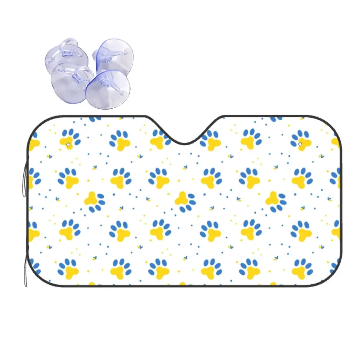

Cute Animal Paw Pattern Vintage Windshield Sunshade 70x130cm Aluminium Foil Sunshade Visor UV Protector