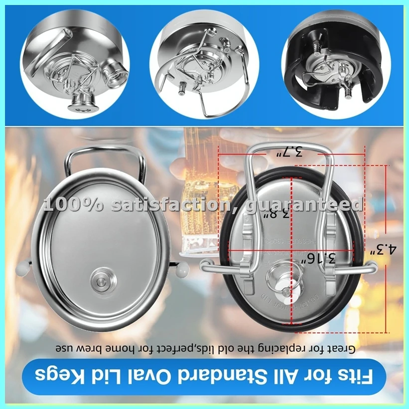 Stainless Steel Corny Keg Carbonation Lid Carbonation Leak-Proof Corny Keg Lid for Corny Cornelius Keg Replacement Parts-AD23