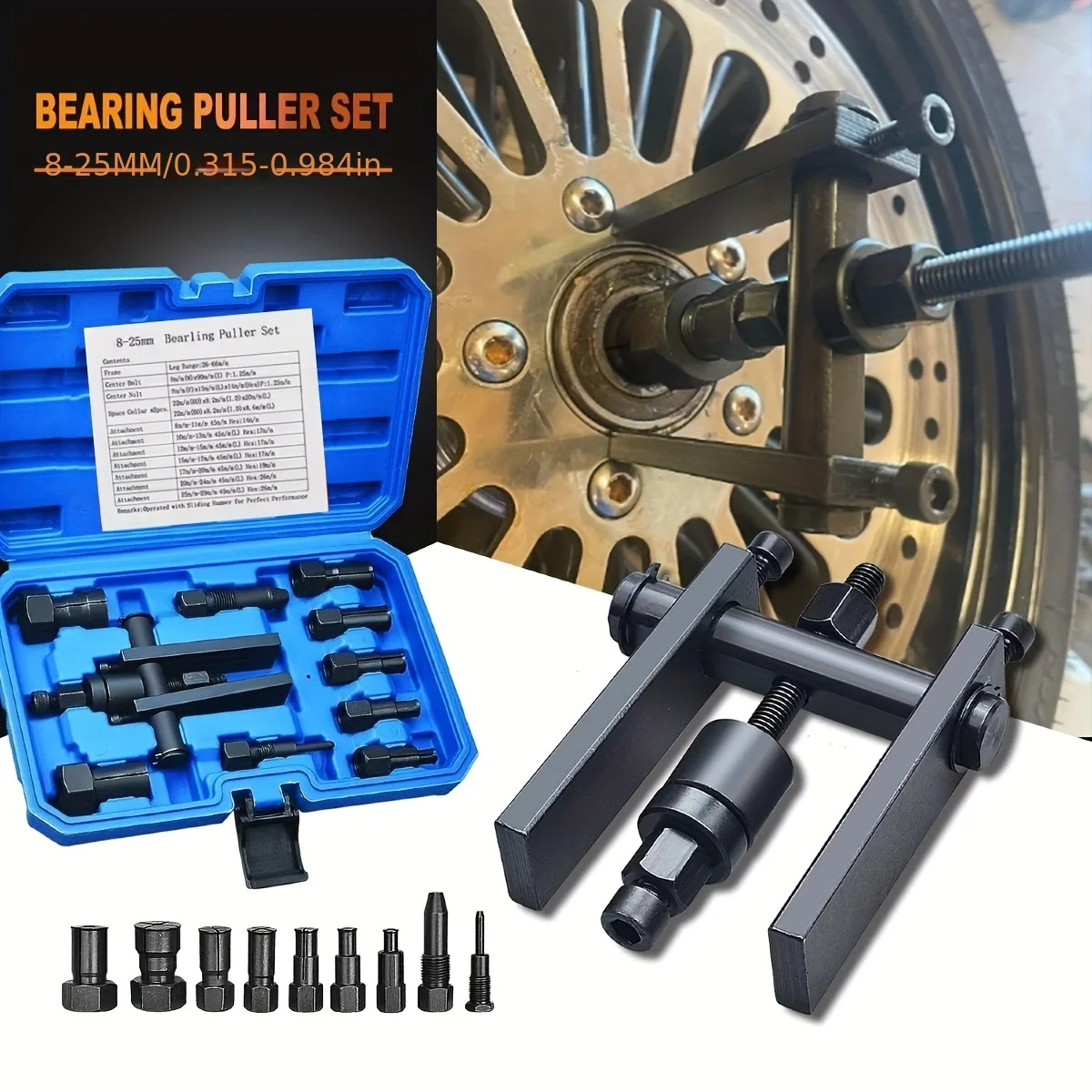 10 قطعة دراجة نارية أعمى الداخلية الداخلية داخل تحمل النازع مجتذب أداة دراجة نارية الداخلية تحمل أداة إزالة الصواميل 8-25 مللي متر