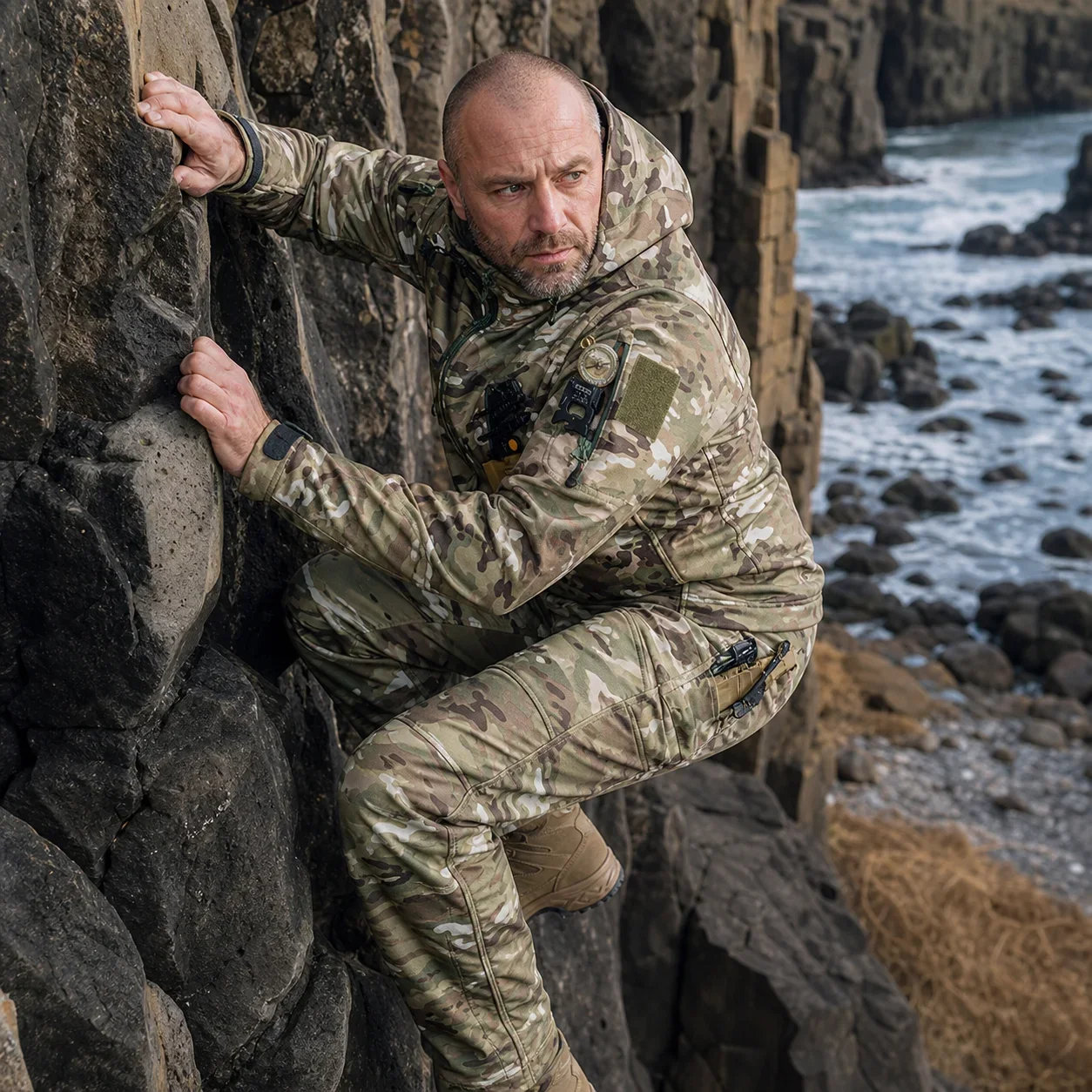 Conjunto Táctico de Senderismo y Campamento 2026, Camuflaje, para Trekking y Escalada, Traje de Forro Polar para Hombre, Piel de Tiburón, Impermeable, Resistente al Desgaste, Talla 6XL