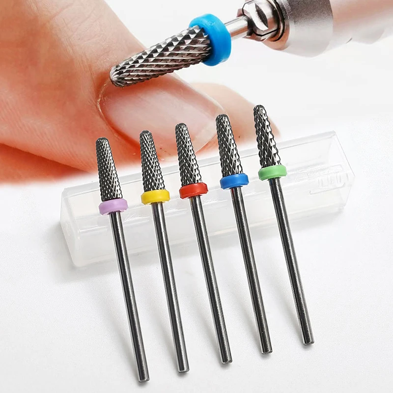 Brocas para uñas duras y resistentes al desgaste de acero de tungsteno, eléctricas de corte preciso para manicura/pedicura, herramientas de manicura multiusos