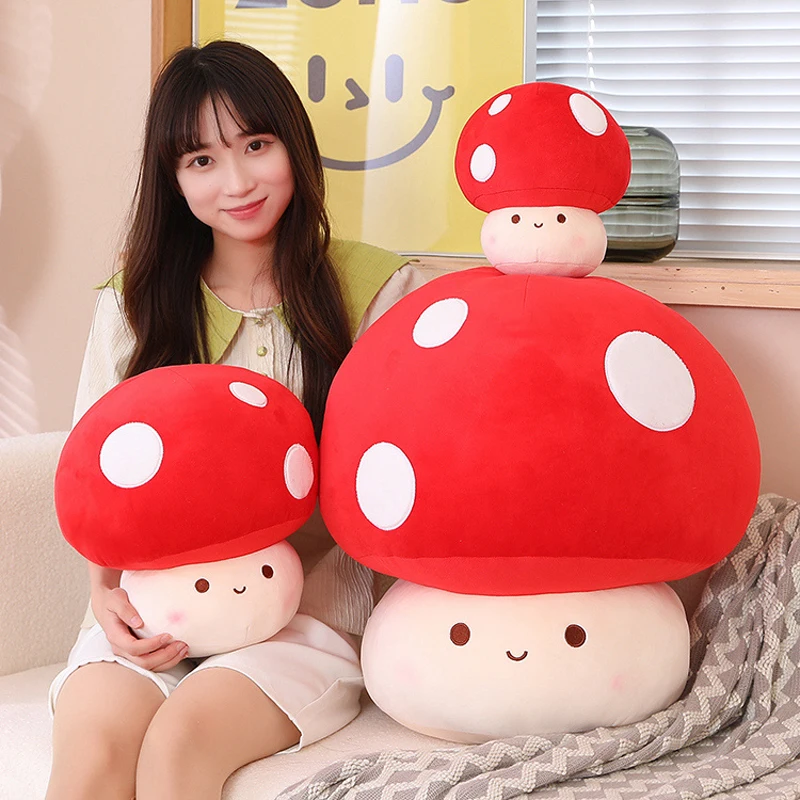 

23/30/60cm Kawaii Mushroom Plush Toy Simulation Plant Plushies Dolls Cute Pillow for Home Decor Soft Kids Babys Toys for Girls