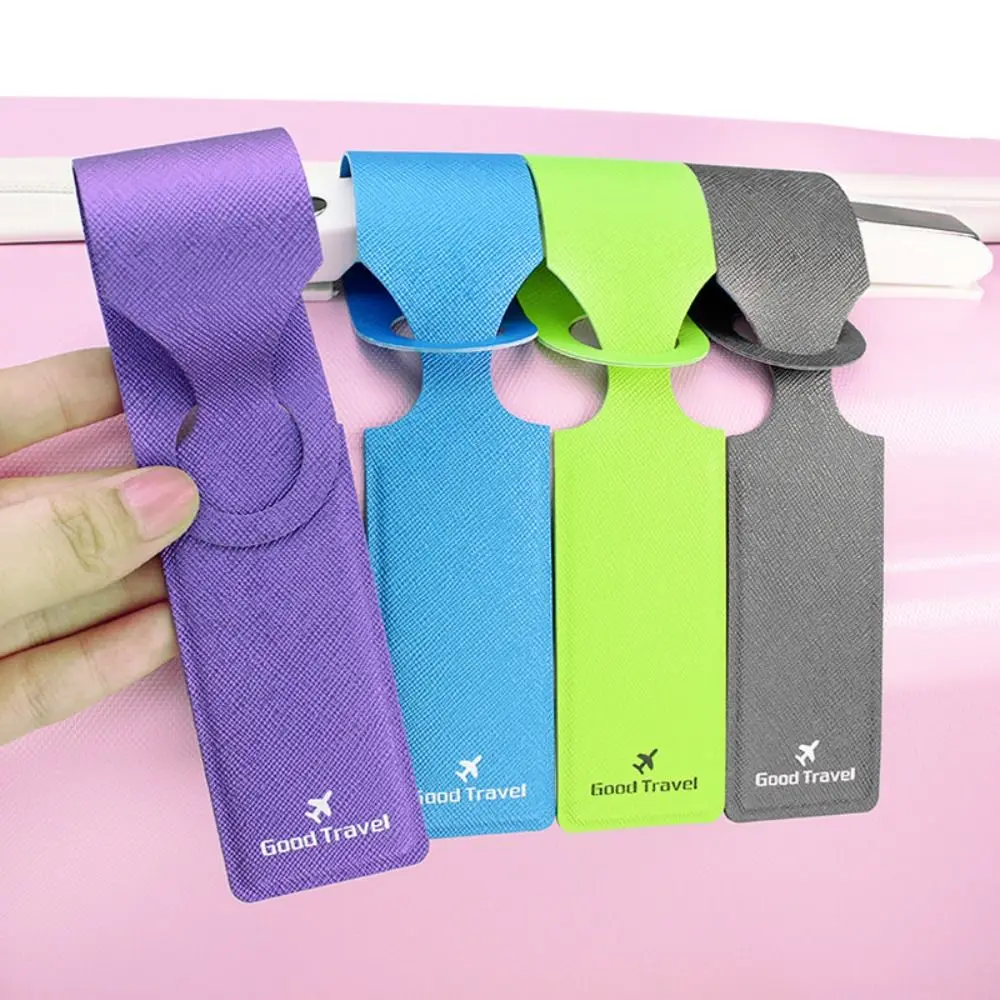 

New PU Luggage Tags Portable Boarding Pass ID Address Label Holder Airplane Travel Accessory Check-In Name Tag
