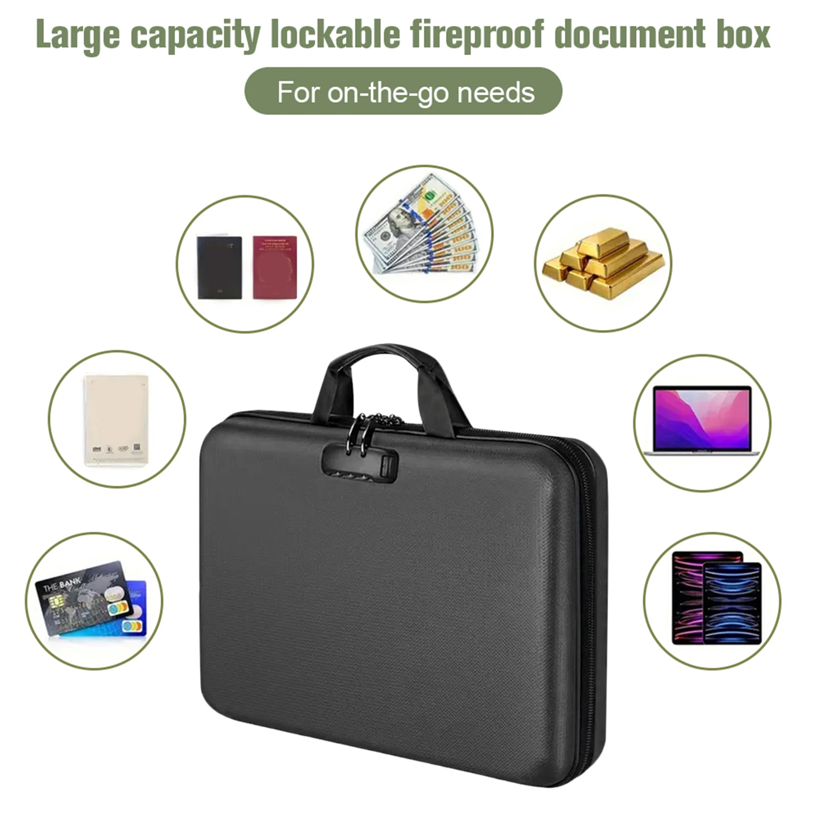 توسيع مقاومة للحريق مع قفل منظم ملفات الأكورديون المقاوم للماء لتوفير المساحة وحقيبة ملفات متعددة الجيوب لملف الاجتماع S