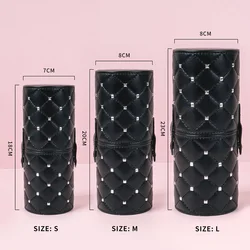 Black Large capacity multi-functional makeup brush storage container diamond square nail makeup tool storage pen holder