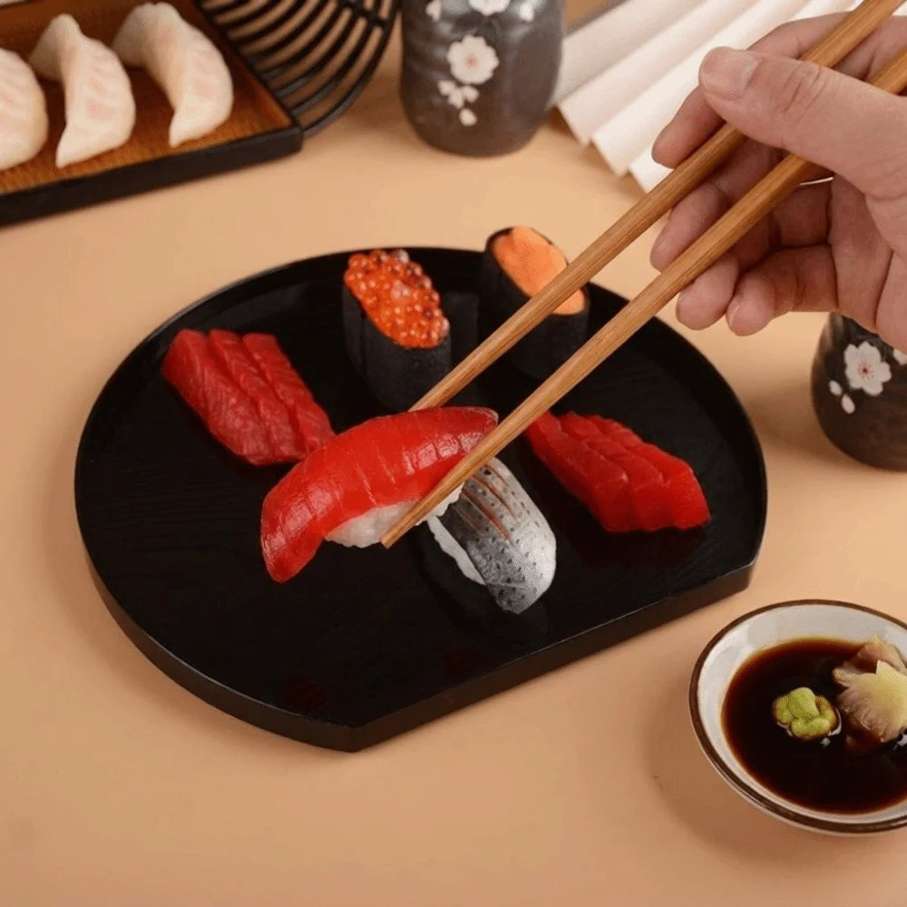 Dinnerware Japanese-Style Semi-Circular Sushi Plate Plastic Stackable Fruit Tray Non-Slip Thickened Sushi Food Tray Hotel
