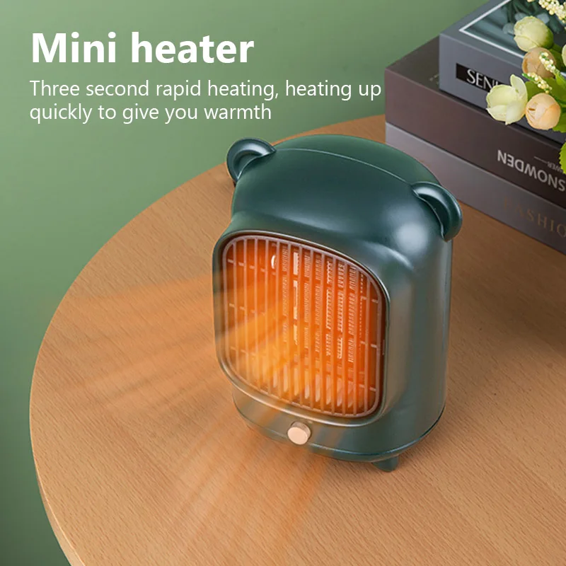 جديد 500 واط سخان كهربائي الكرتون شتاء دافئ منفاخ الهواء الساخن مروحة صغيرة سخان سطح المكتب PTC السيراميك التدفئة مروحة دفئا لغرفة المنزل