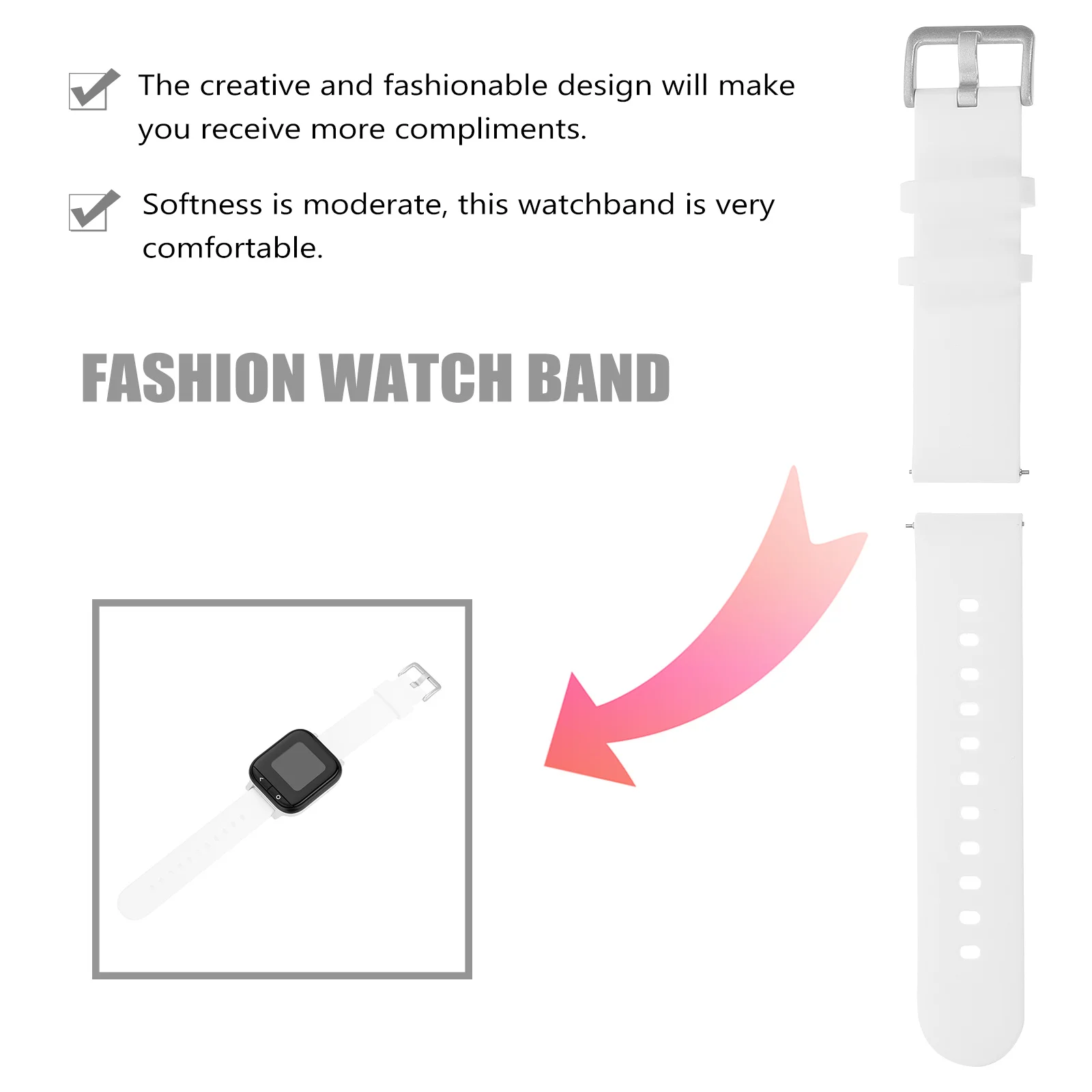 

Gatuida 1PC Kids Watch Rubber Wristband for Children Sport Black White Slap Bracelet