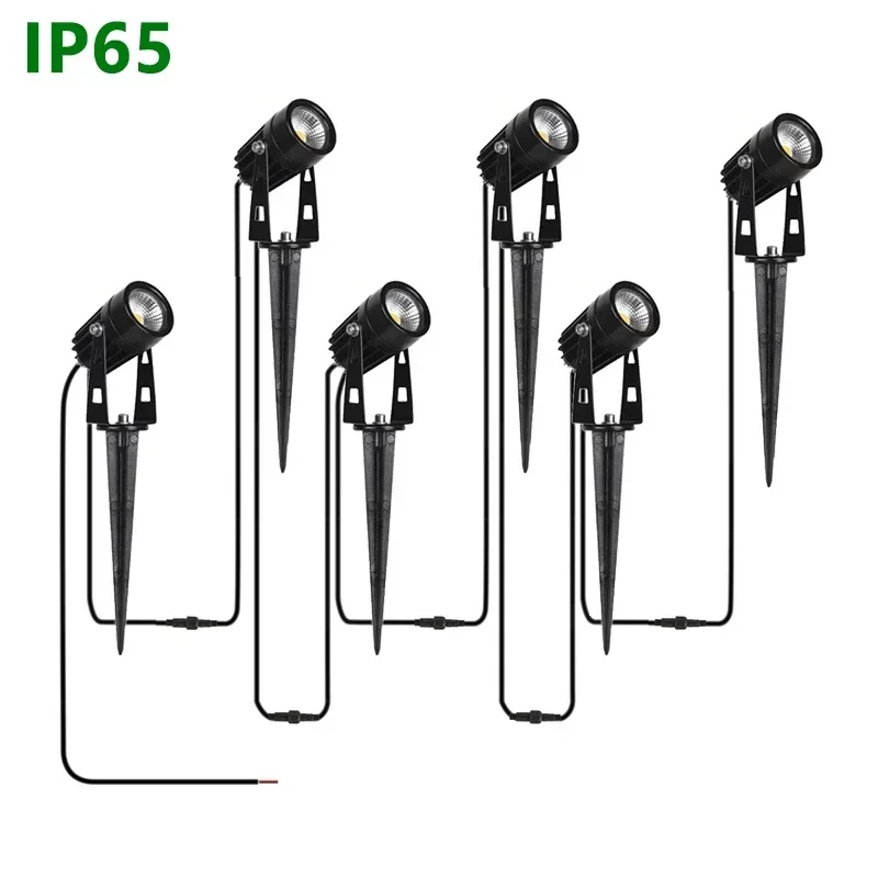 2 متر إضاءة مقاومة للماء مصباح حديقة 50 واط مصباح التوقف الآمن في الهواء الطلق للتحويل 220 فولت-110 فولت 12 فولت مع 10 مقطورات للحديقة