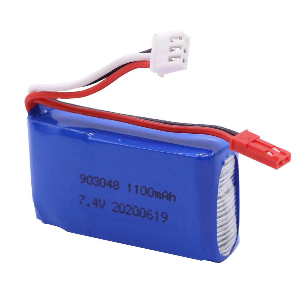 7.4V 1100mAh 903048 Lipo Batteria Per Wltoys V353 A949 A959 A969 A979 k929 RC Auto giocattoli Elicottero parti 7.4V Batteria ricaricabile