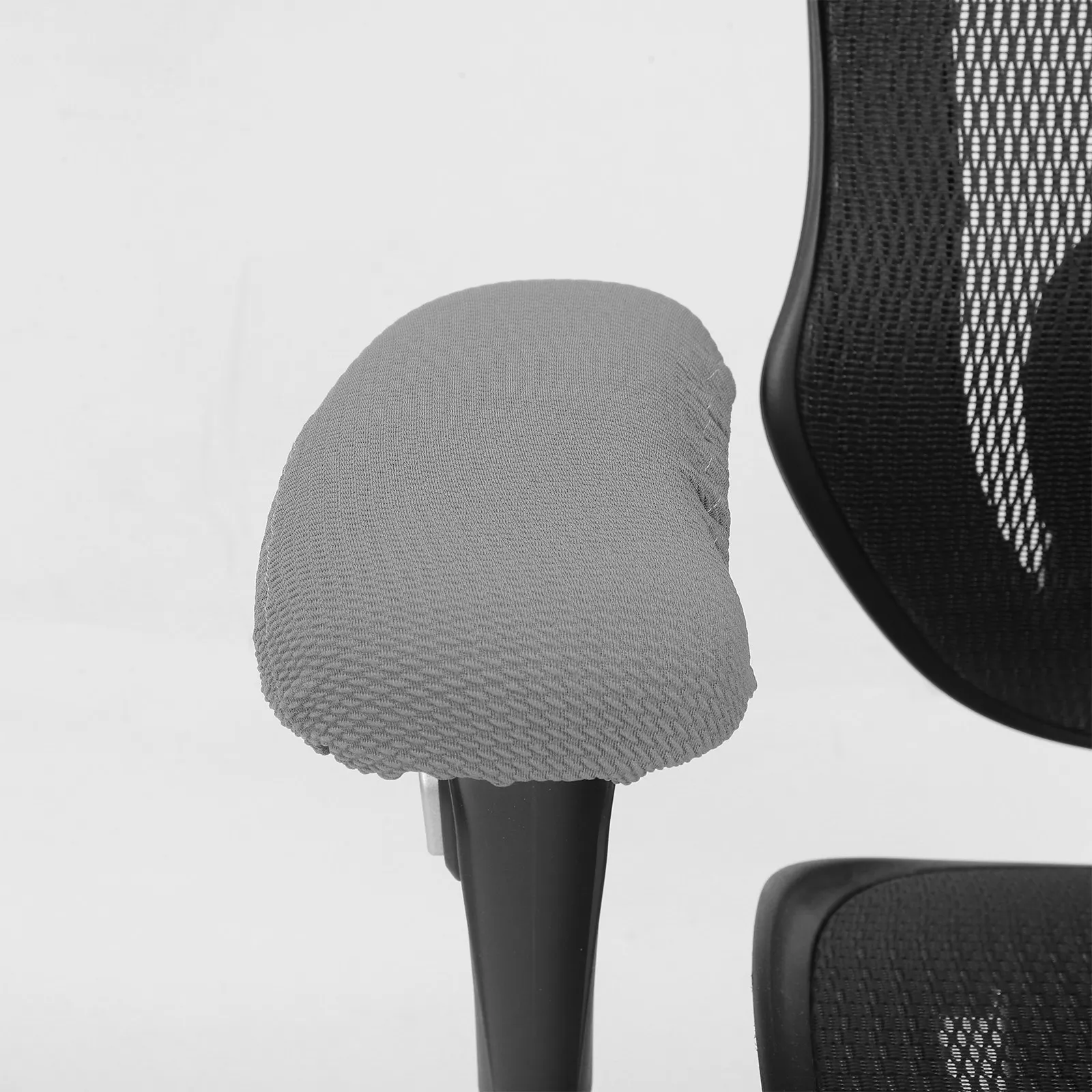 2Pcs Chair Arm Rest Covers Thickened Elastic Armrest Sleeves Office Chair Cushion Pads Comfortable Polyester Grey