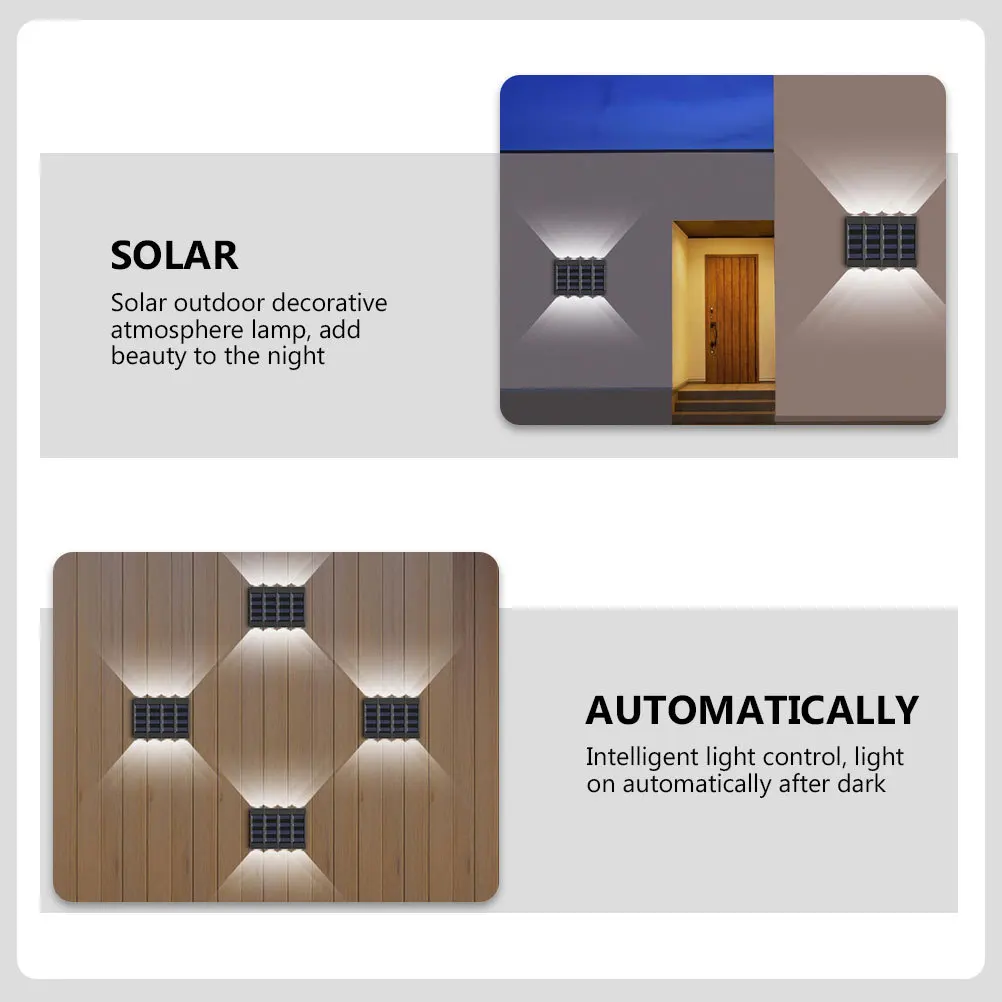 

Solar Wall Light Outdoor Landscape Light Dual Head Solar Powered Waterproof Garden Lamp Night Lighting