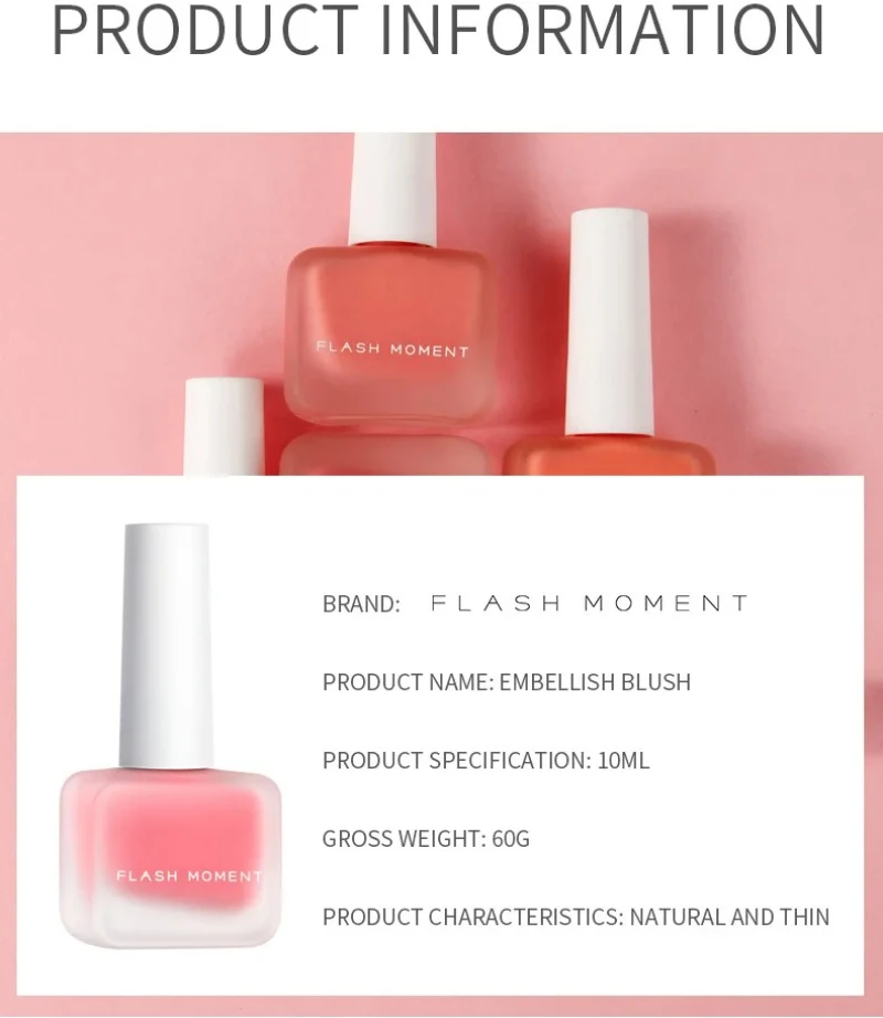 1 Chiếc Màu Hồng Da Mặt Viền Trang Điểm Người Phụ Nữ Làm Đẹp Khuôn Mặt Lắc Chân Nữ Đen Phối Matte Nude Mỹ Phẩm Sửa Chữa Blusher Đào Mặt Đen Phối Kem 10Ml