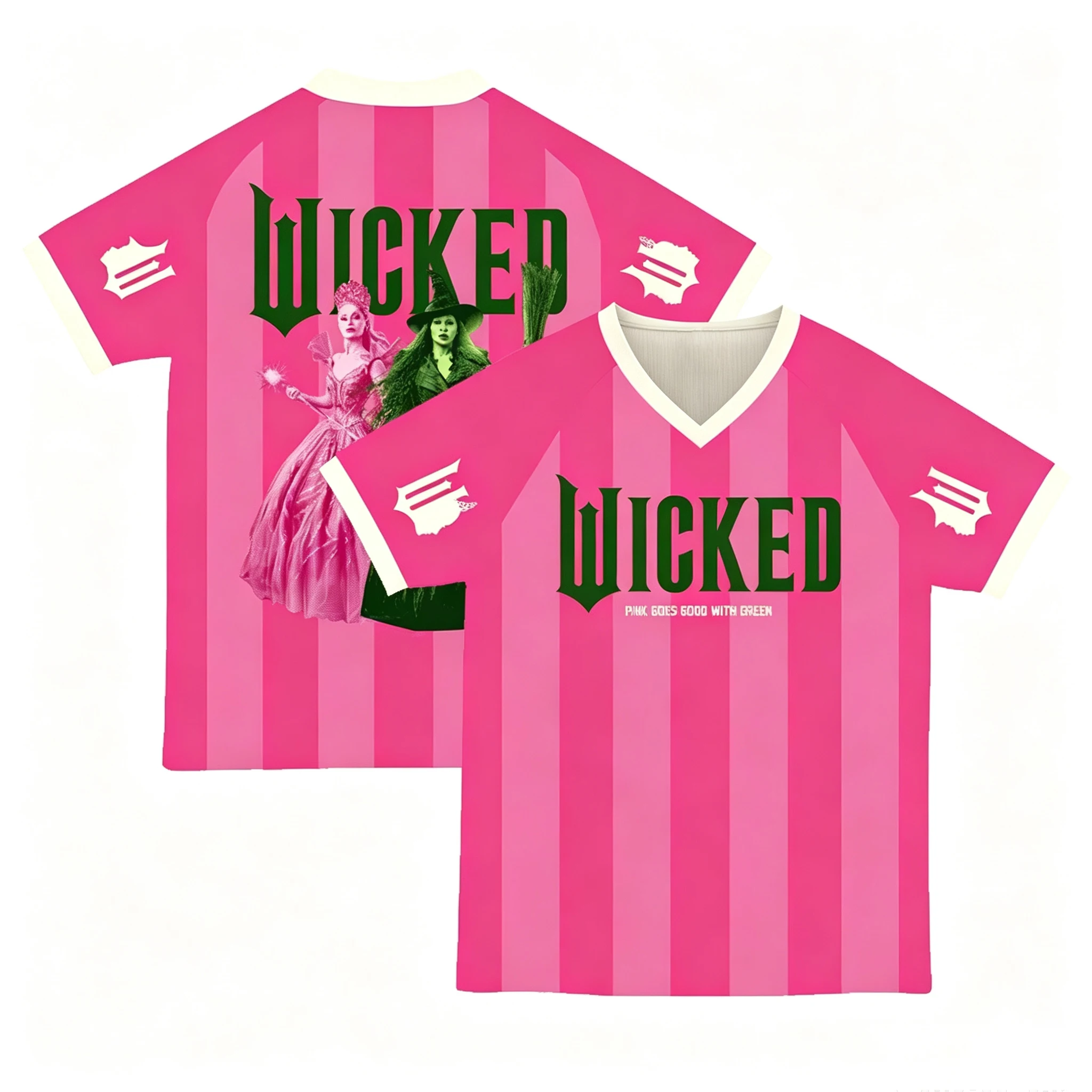 3D Printed Men's and Women's Evil Music Double-sided Mesh V-neck Jerseys, Y2K Dreamy Broadway Sports T-shirt Breathable