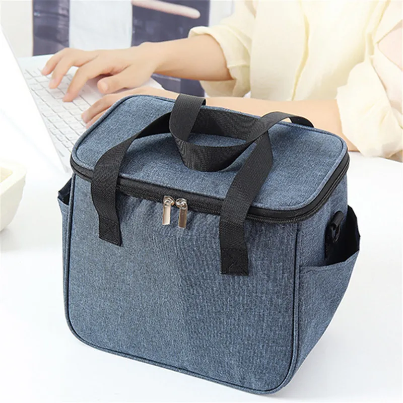 Portable Thermal Lunch Box Bag New Simple Large Capacity Waterproof Picnic Food Tote Insulation Belt Bento Bag For Office Worker