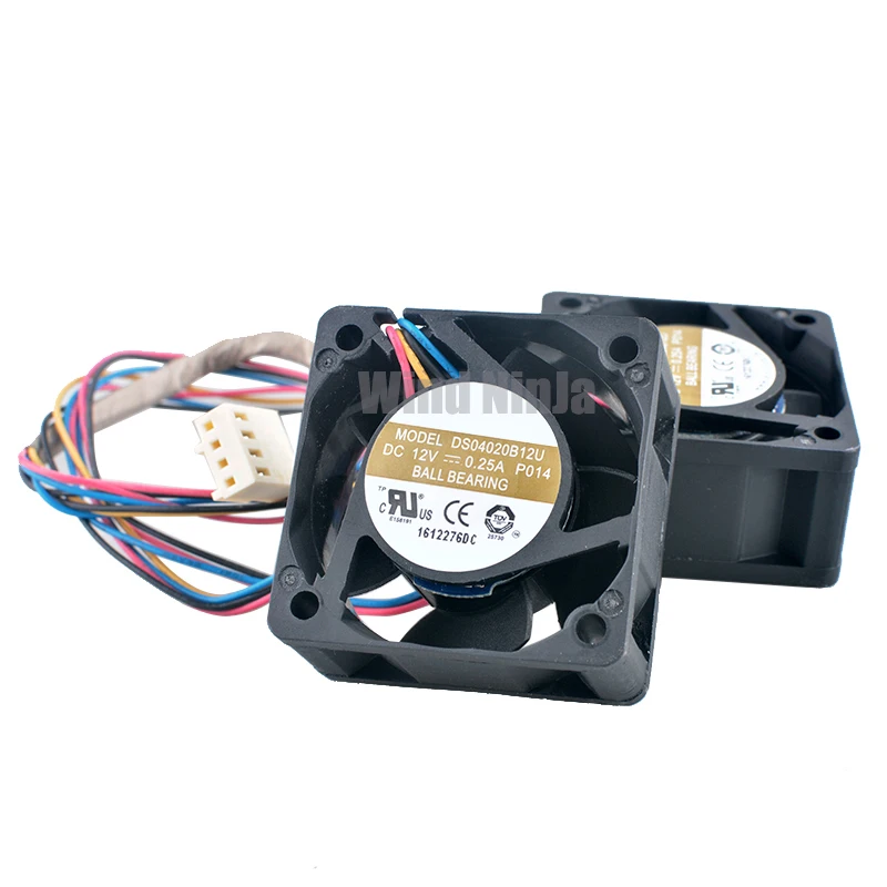 DS04020B12U 4cm 40mm fan 40x40x20mm DC12V 0.25A 4pin Dual ball bearing cooling fan for chassis CPU