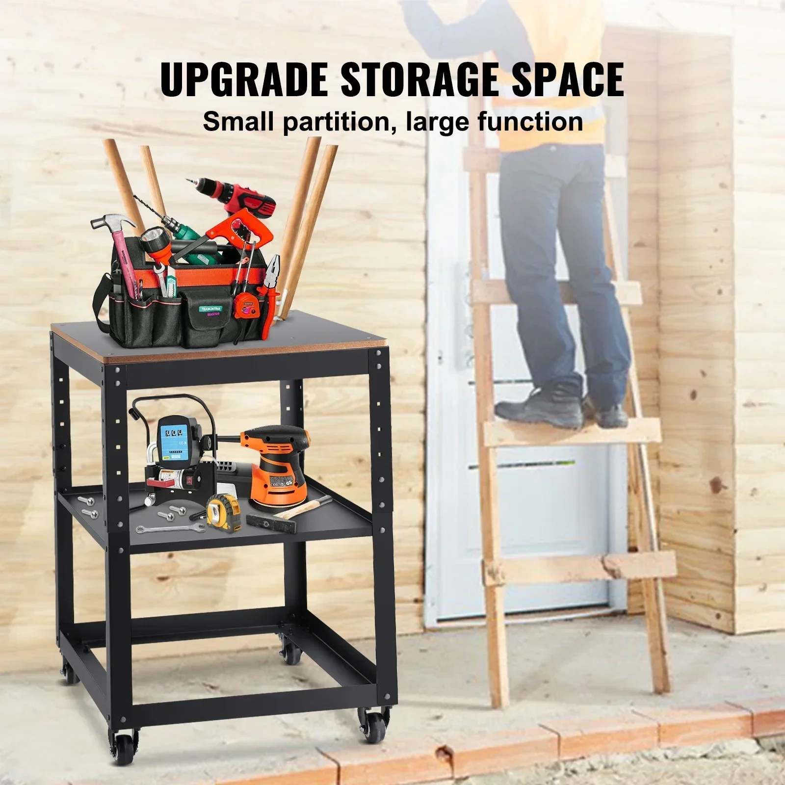 TAO Thickness Planer Stand 100lbs Heavy Loads 3-Gear Adjustable Height with Movable Casters&Storage Space for Planer Tools Use