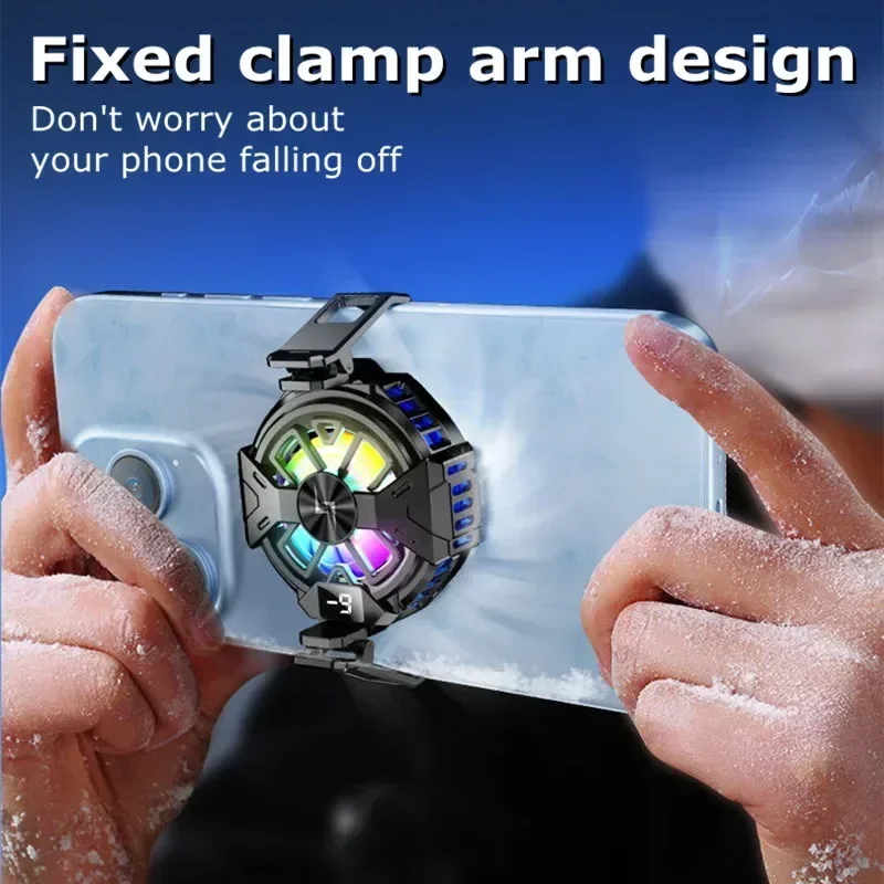 

P60 Mobile Phone ABS+Alloy Magnetic & Back-clip Semiconductor Cooling Radiator with RGB Light for IOS Android Gaming Accessories