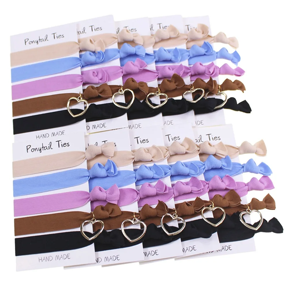 

Wholesale 25Pcs Knotted Hair Ties Elastic Hair Band Girls Ponytail Holder Bracelet Wristband DIY Headwear Hair Accessories