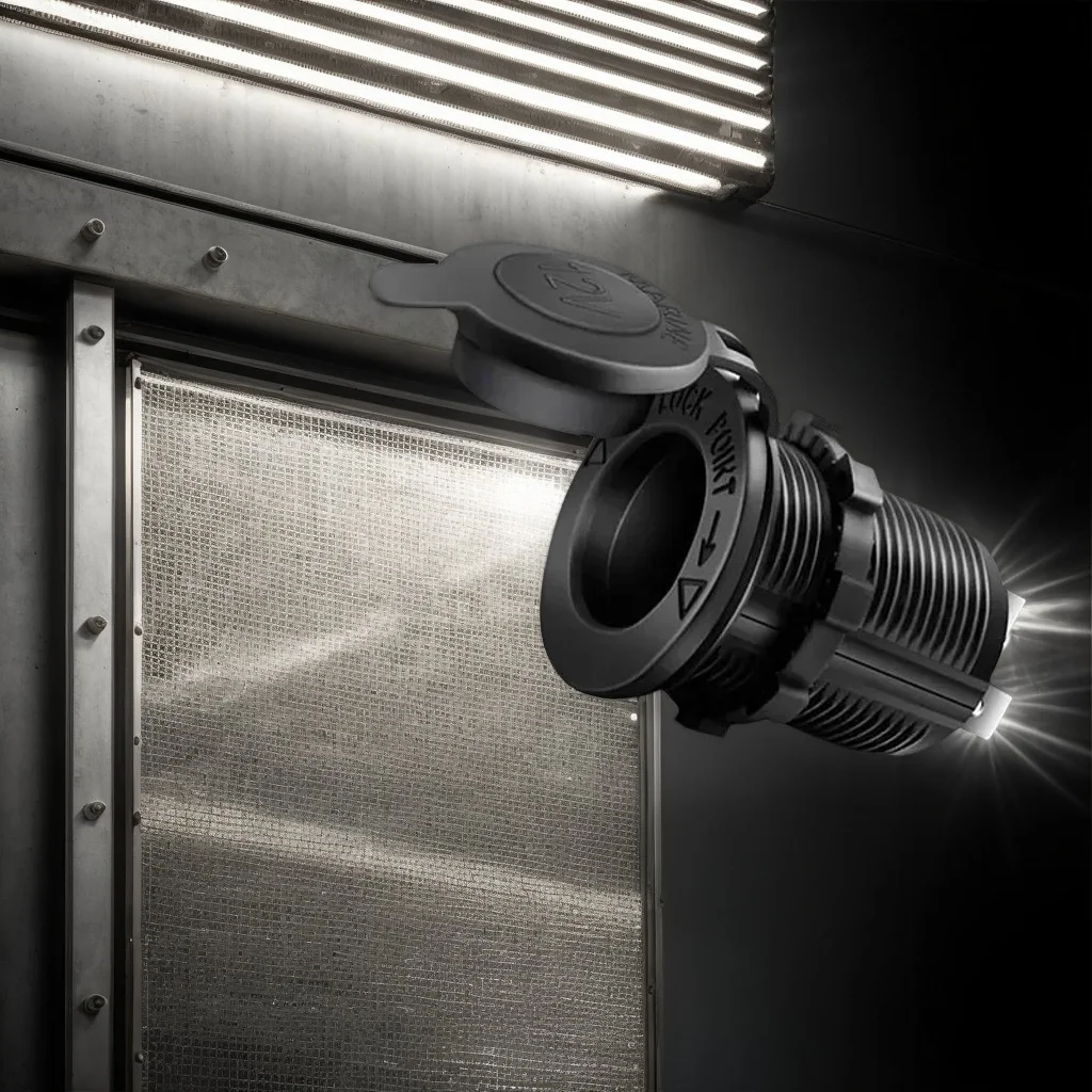 

12V/24V Waterproof Cigarette Lighter Socket – Universal Marine/Truck/RV/ATV Power Outlet Adapter with Wire (D5)