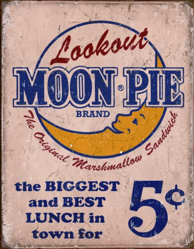 Moon Pie 5 Cents Tin Sign 8 x 12 sign