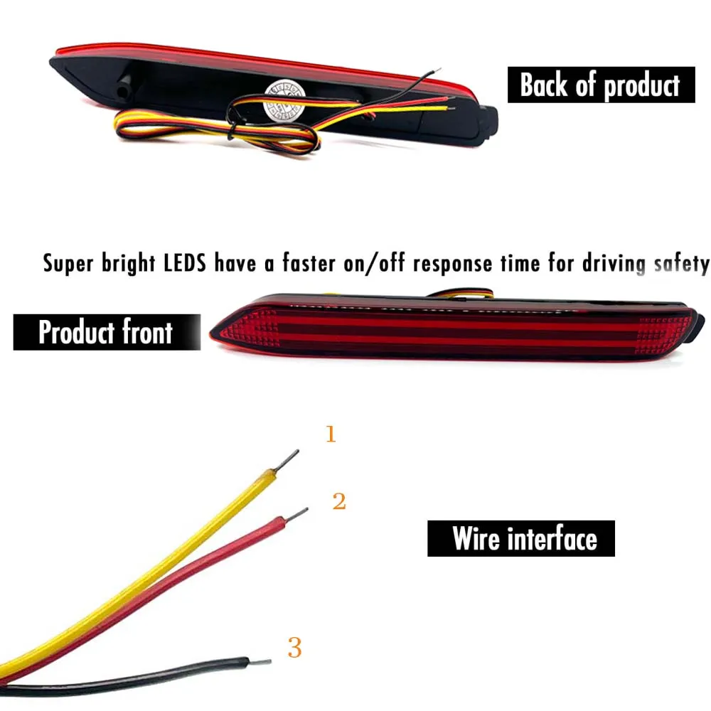 for Toyota Camry Sienna Reiz RAV4 Venza Avalon Fortuner Lexus IS-F GX470 RX300 LED Rear Bumper Reflector Tail Brake Light Bar - view 4