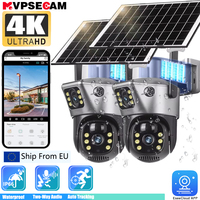 Outdoor 4K 8MP Wireless Solar PTZ Camera WI-FI Dual Lens Wifi IP PIR HD Night Vision Camera EseeCloud PTZ Security CCTV Monitor