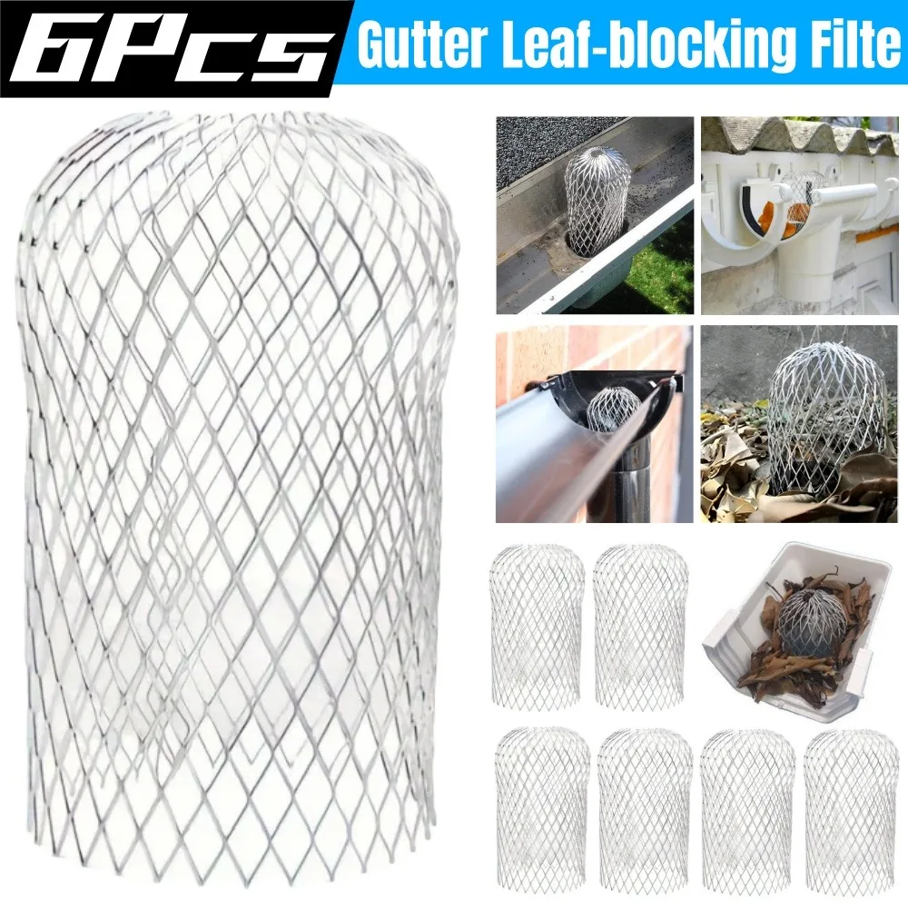 2/4/6Pcs Gutters Filte Mesh Aluminum Outdoor Leaf Debris Mud Gutter Guard Drain Net Cover Anti-blocking Gutter Cleaning Tools